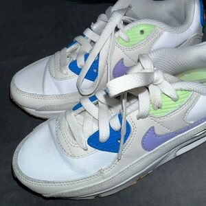 Kids White and Blue Sneakers